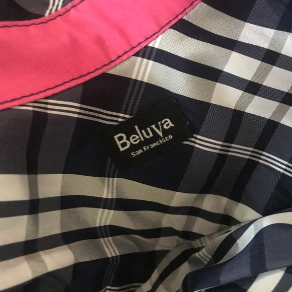 BELUVA San Francisco Plaid Button Front Navy M - Picture 5 of 6